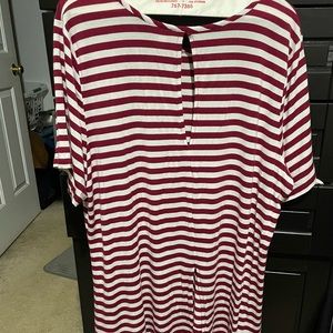 Striped short sleeve plus size shirt! Only worn twice!